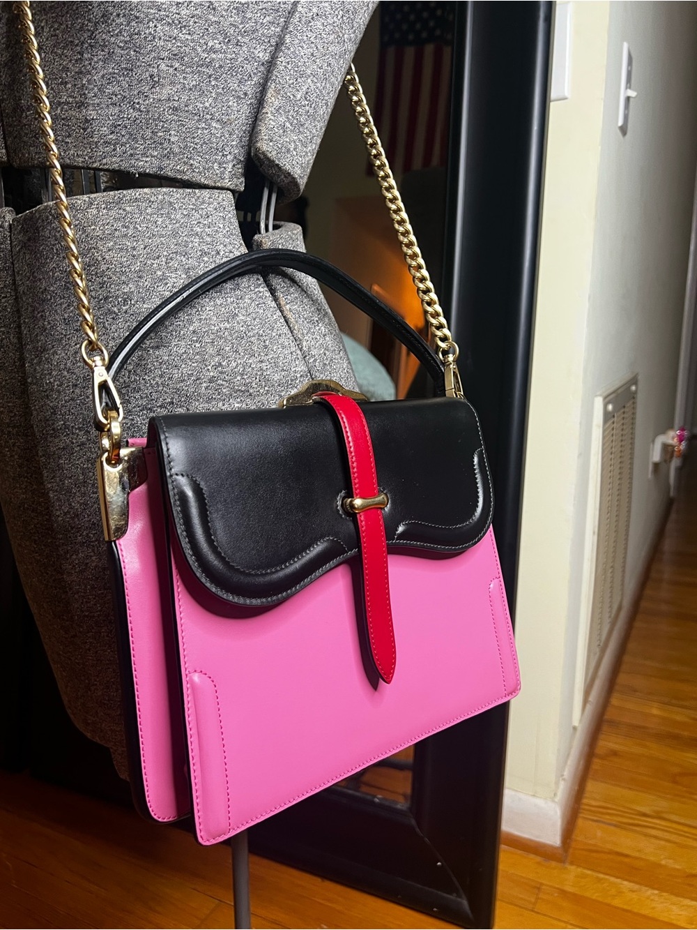PRADA CITY CALF BELLE TOP HANDLE CROSSBODY BAG